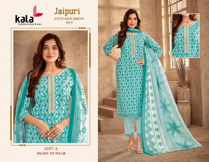 Jaipuri Vol 6 By Kala Daily Wear Cotton Printed Kurti With Bottom Dupatta Wholesale Online
